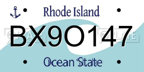 BX9O147 Rhode Island License Plate
