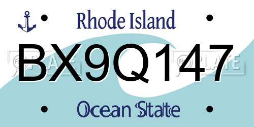 BX9Q147 Rhode Island License Plate