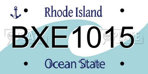 BXE1015 Rhode Island License Plate