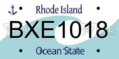 BXE1018 Rhode Island License Plate
