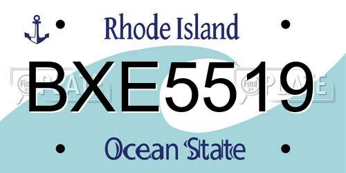 BXE5519 Rhode Island License Plate