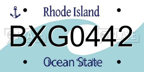 BXG0442 Rhode Island License Plate