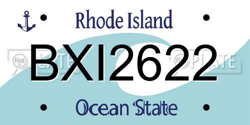 BXI2622 Rhode Island License Plate