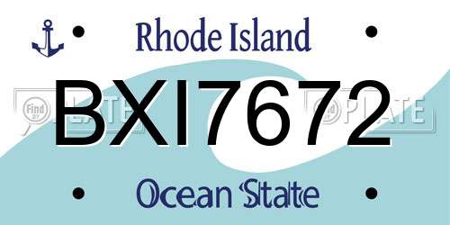 BXI7672 Rhode Island License Plate