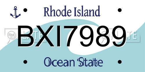 BXI7989 Rhode Island License Plate