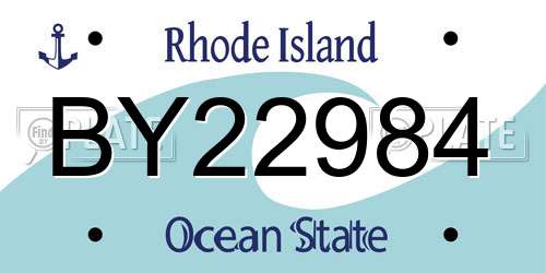 BY22984 Rhode Island License Plate