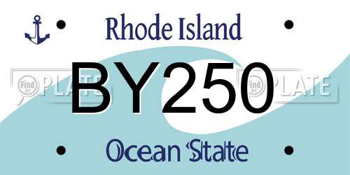 BY250 Rhode Island License Plate