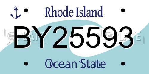 BY25593 Rhode Island License Plate