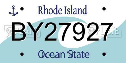 BY27927 Rhode Island License Plate