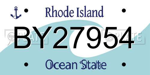 BY27954 Rhode Island License Plate