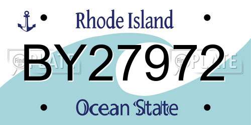 BY27972 Rhode Island License Plate