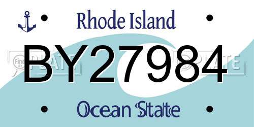 BY27984 Rhode Island License Plate