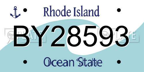 BY28593 Rhode Island License Plate