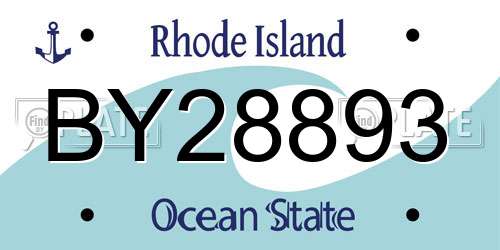 BY28893 Rhode Island License Plate