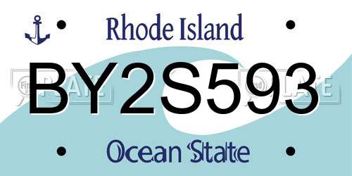 BY2S593 Rhode Island License Plate