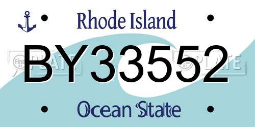 BY33552 Rhode Island License Plate