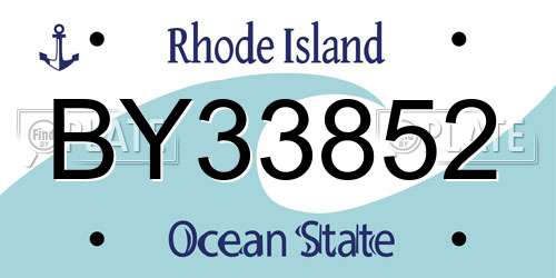 BY33852 Rhode Island License Plate