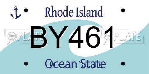 BY461 Rhode Island License Plate