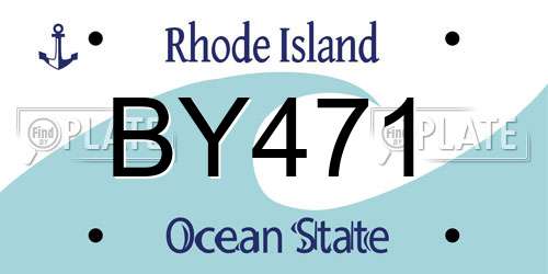 BY471 Rhode Island License Plate