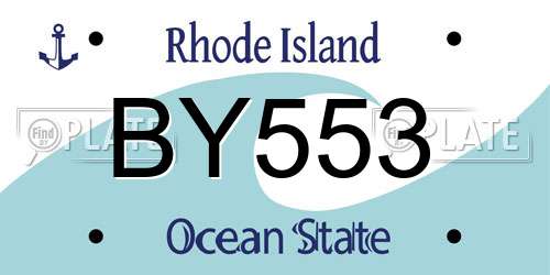 BY553 Rhode Island License Plate