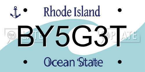 BY5G3T Rhode Island License Plate