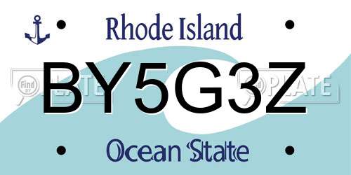 BY5G3Z Rhode Island License Plate