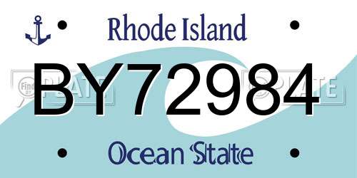 BY72984 Rhode Island License Plate
