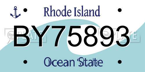 BY75893 Rhode Island License Plate