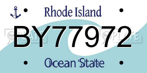 BY77972 Rhode Island License Plate