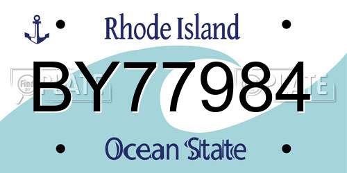 BY77984 Rhode Island License Plate