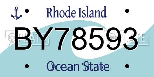 BY78593 Rhode Island License Plate