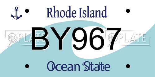 BY967 Rhode Island License Plate