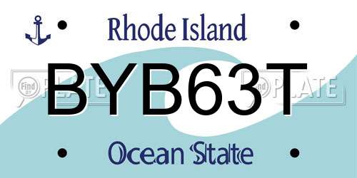 BYB63T Rhode Island License Plate