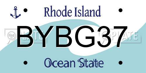 BYBG37 Rhode Island License Plate