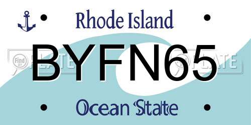 BYFN65 Rhode Island License Plate