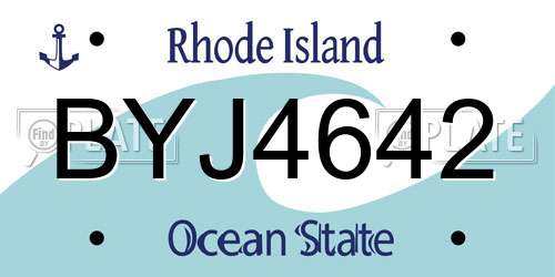 BYJ4642 Rhode Island License Plate