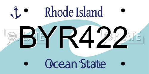 BYR422 Rhode Island License Plate