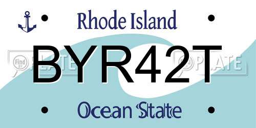 BYR42T Rhode Island License Plate