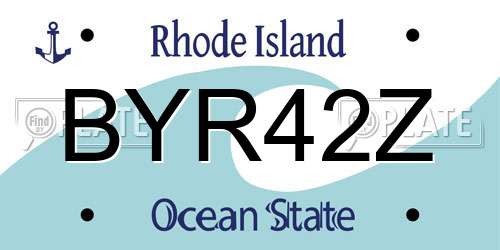 BYR42Z Rhode Island License Plate
