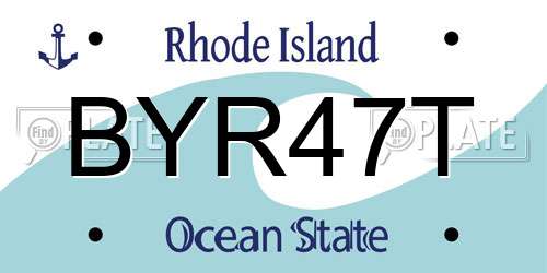 BYR47T Rhode Island License Plate