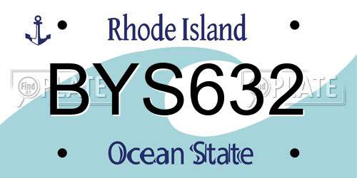 BYS632 Rhode Island License Plate