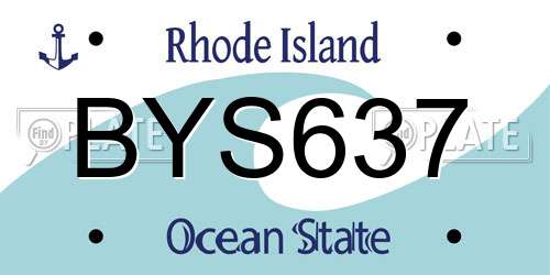 BYS637 Rhode Island License Plate