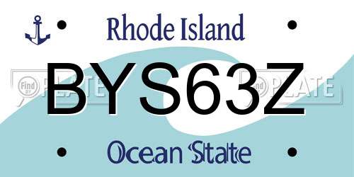 BYS63Z Rhode Island License Plate