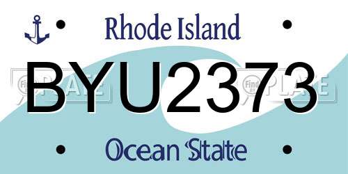 BYU2373 Rhode Island License Plate