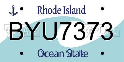 BYU7373 Rhode Island License Plate