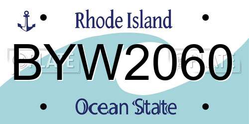 BYW2060 Rhode Island License Plate