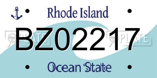 BZ02217 Rhode Island License Plate