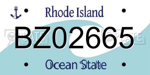 BZ02665 Rhode Island License Plate
