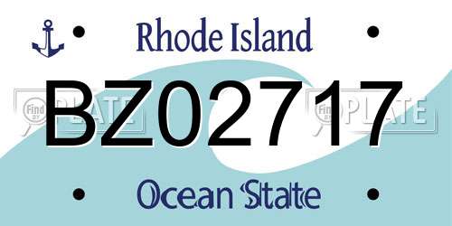 BZ02717 Rhode Island License Plate