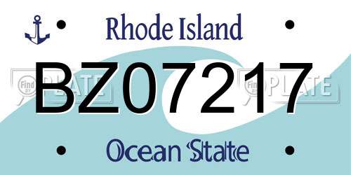 BZ07217 Rhode Island License Plate
